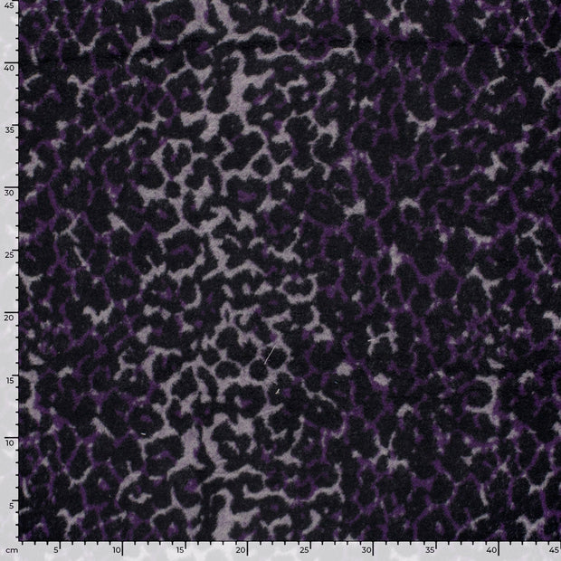 Jacquard tissu léopards Aubergine