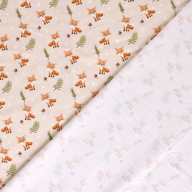 Jersey tissu renards imprimé numérique 