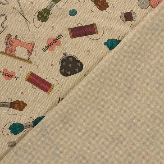 Linen Look fabric Sewing supplies digital printed 