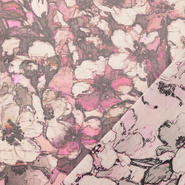 Viscose Satin fabrik Lila digital bedruckt 