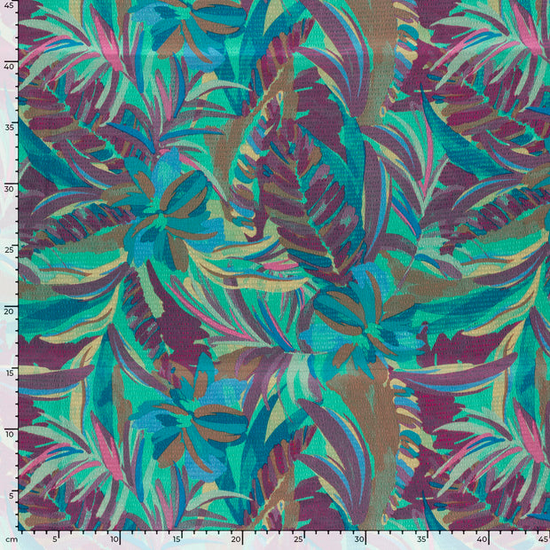 Polyester Bubble fabrik Blumen Altes Grün