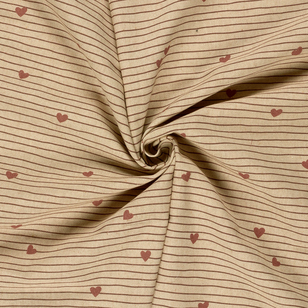 Aspect Lin tissu Beige imprimé numérique 