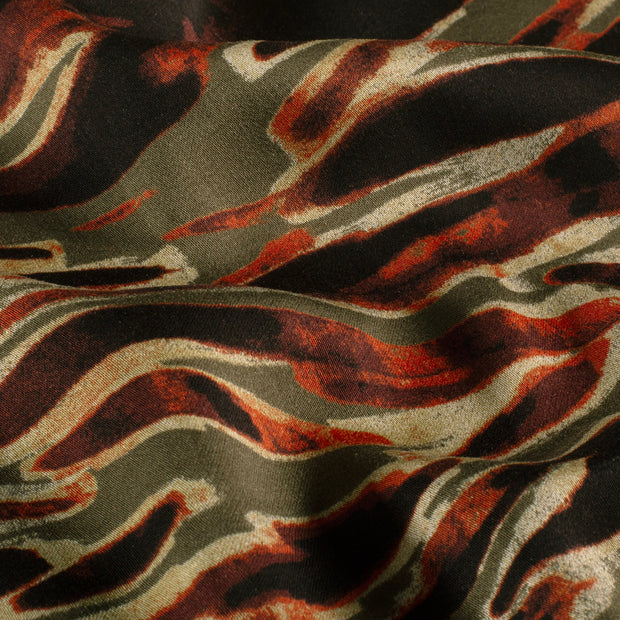 Viscose Satin fabric Abstract Taupe Grey