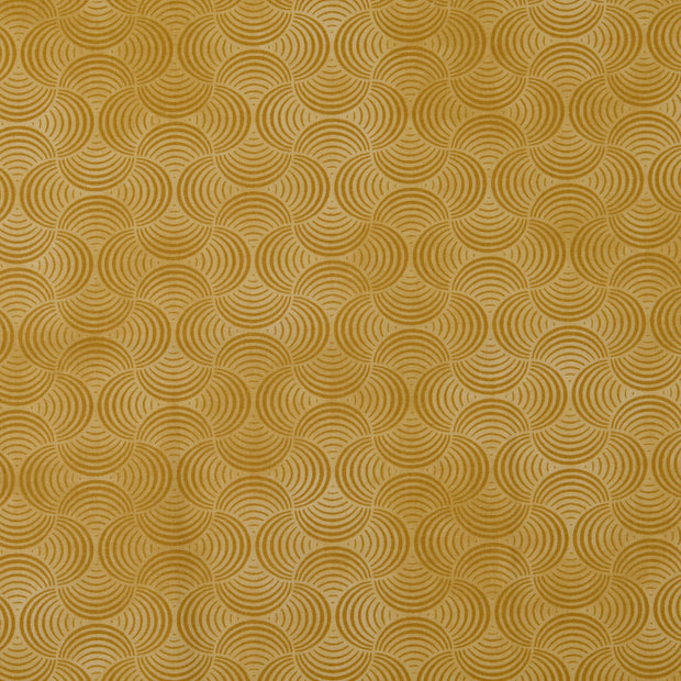Popeline de Coton tissu motifs géométriques Camel