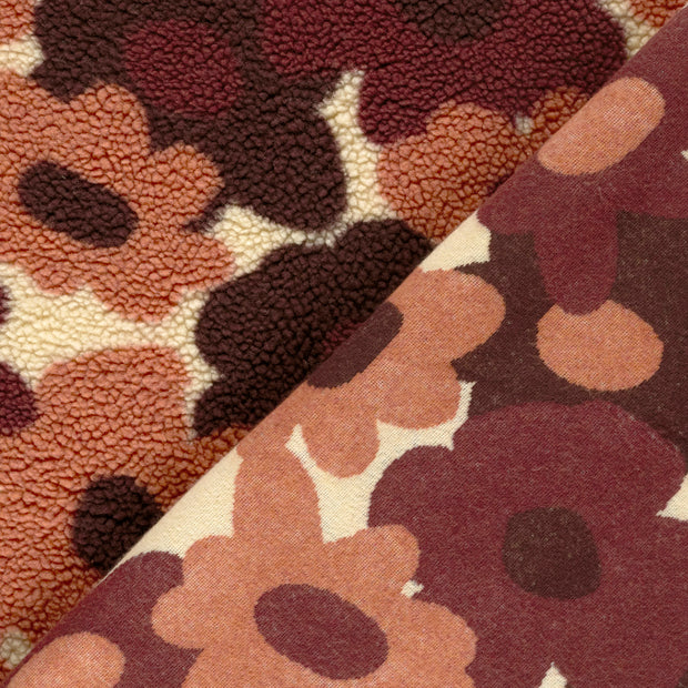 Sherpa Fleece fabric Flowers printed 