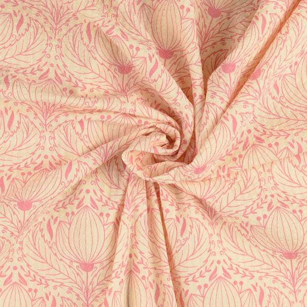 Seersucker tissu Rose clair 