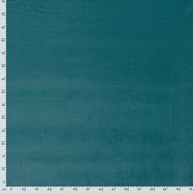 Velours tissu Unicolore Bleu Canard