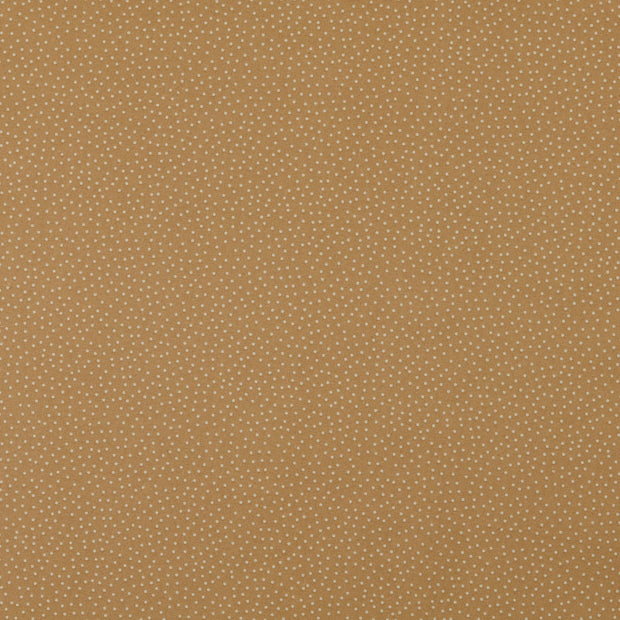 Cotton Poplin fabric Dots Beige