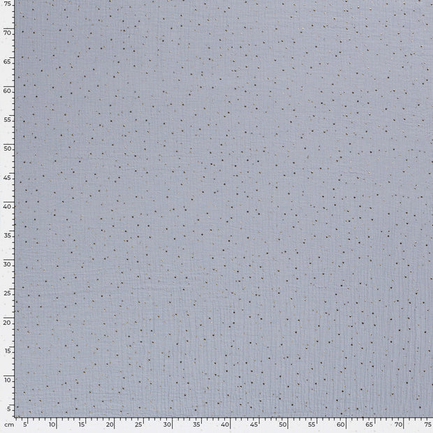 Double gaze tissu pois Bleu bébé