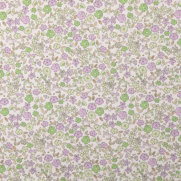 French Terry tissu fleurs Vert