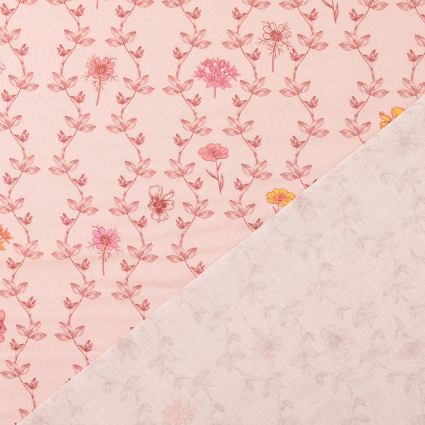 Cretonne tissu Vieux rose imprimé numérique 