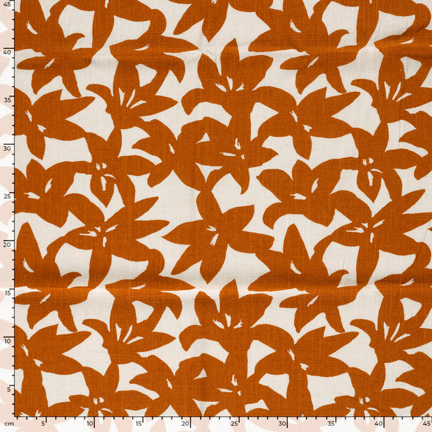  tissu fleurs Brique