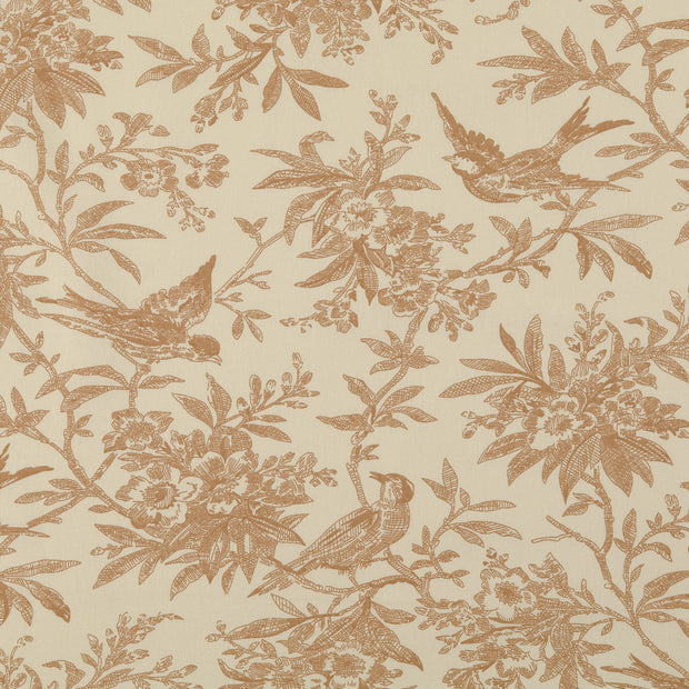 Cotton Poplin fabric Leaves Beige