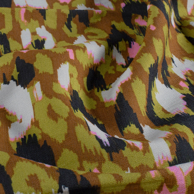 Viscose Nylon Ottoman fabric Abstract Green