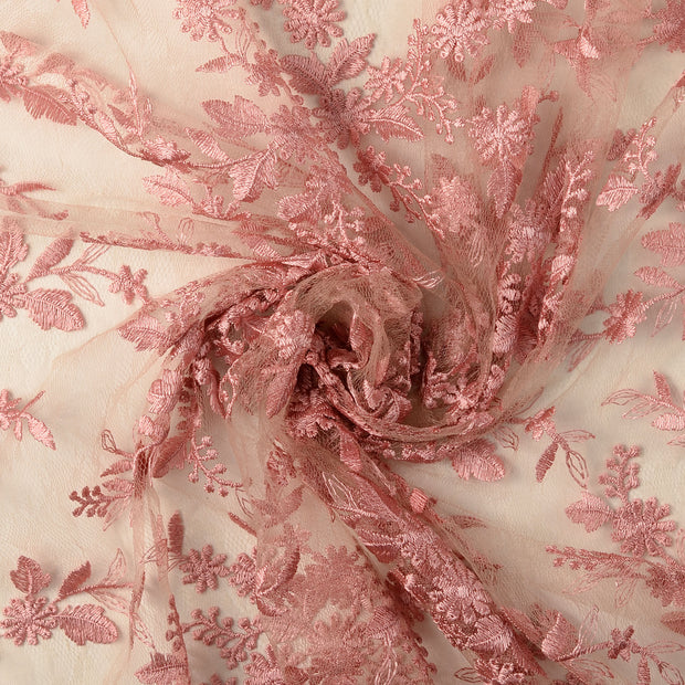 Dentelle tissu Vieux rose 