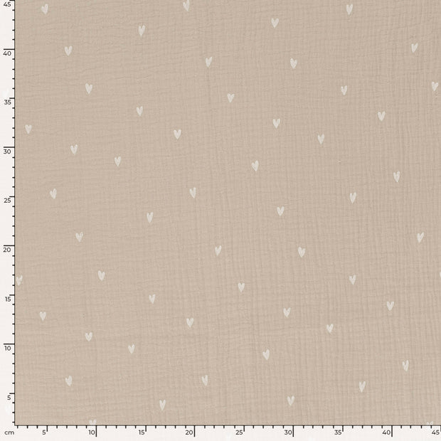 Musselin fabrik Herzen Beige