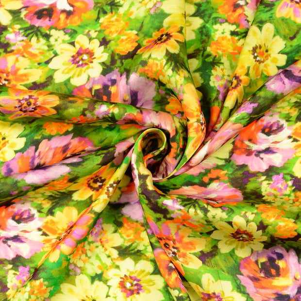 Viscose Satin tissu vert 