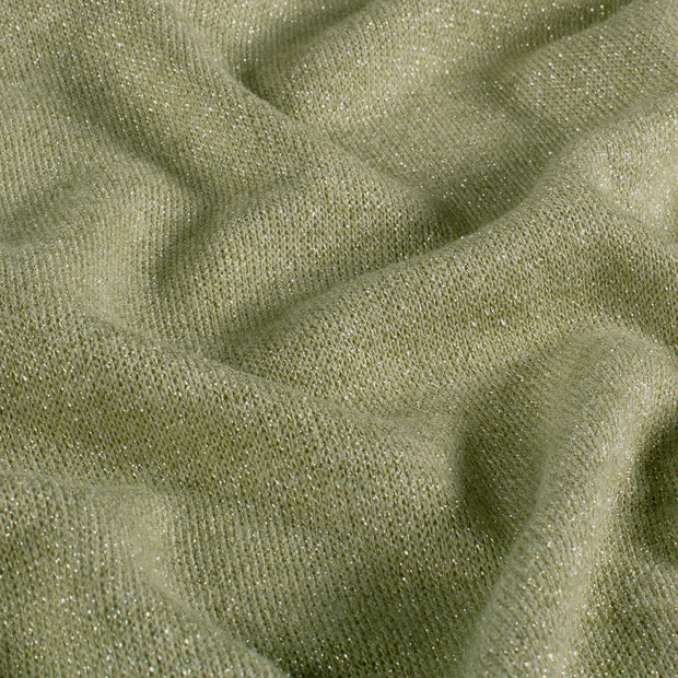 Heavy Knit fabric Melange Khaki Green