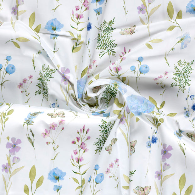Cotton Satin fabric Baby Blue digital printed 