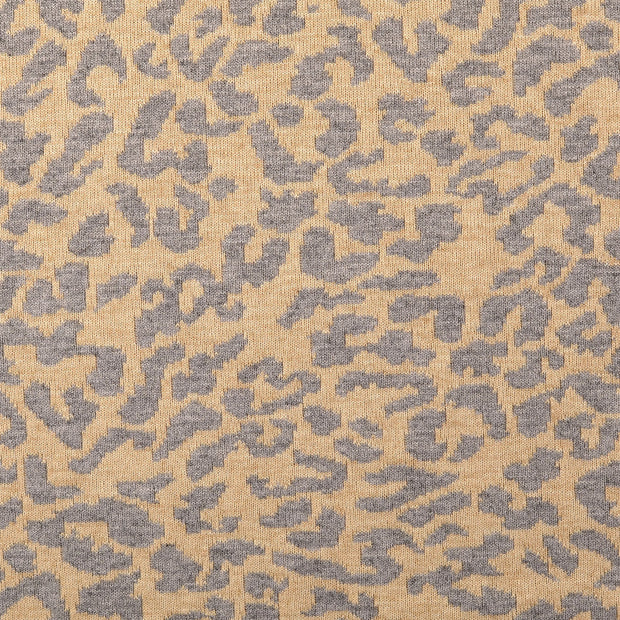 Heavy Knit fabrik Leoparden Grau
