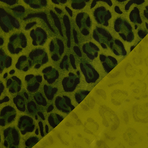 Viscose Poplin fabric Olive Green digital printed 