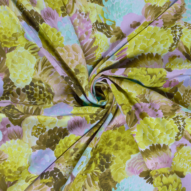 Viscose Satin tissu Bleu clair imprimé numérique 