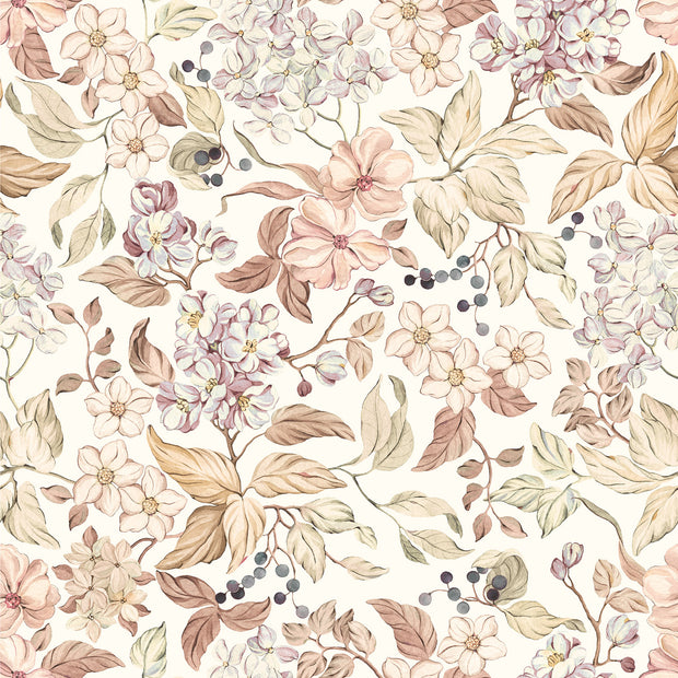 Aqua Protect (imperméable) tissu fleurs Blanc cassé