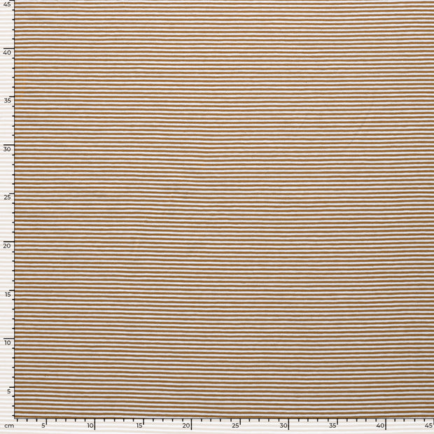 Jersey de Coton Fil Teint tissu rayures Camel