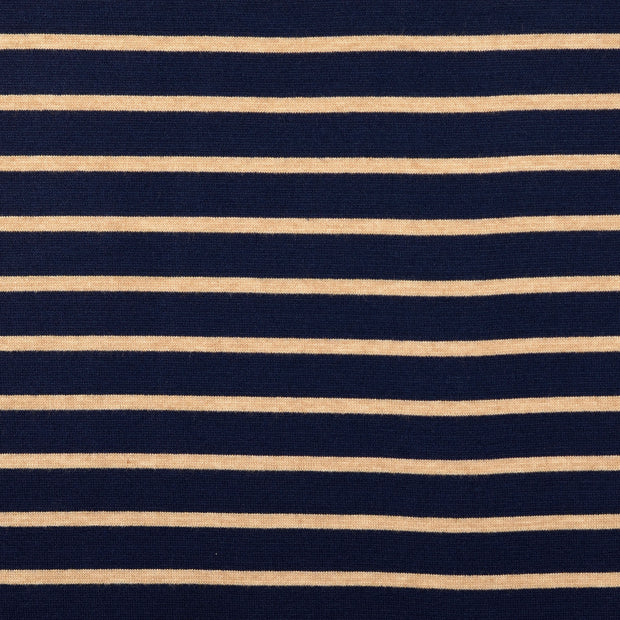 Heavy Knit tissu rayures Bleu Marine