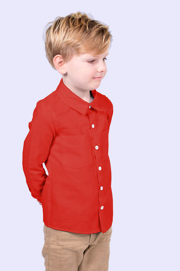 Bambou Poplin tissu Unicolore Rouge