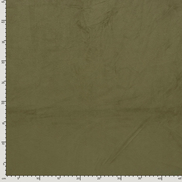 Supersoft Velvet fabrik Uni Khaki-Grün