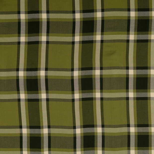 Viscose Poplin fabrik Karo's Olivgrün