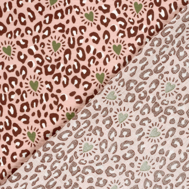 Muslin fabric Panther printed 
