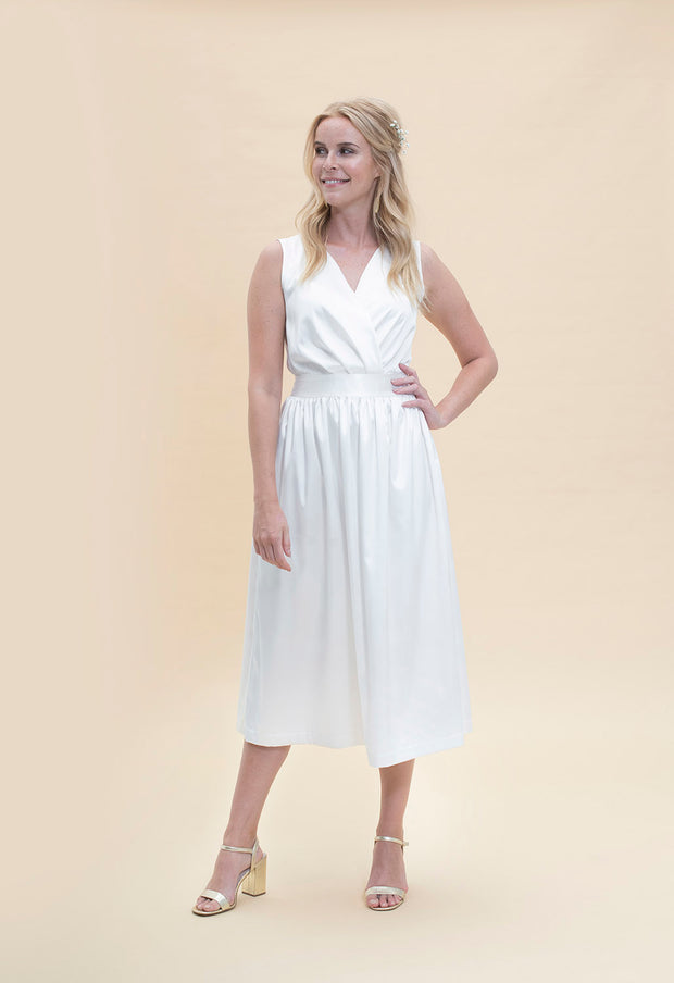 Satin Stretch fabric Unicolour Off White