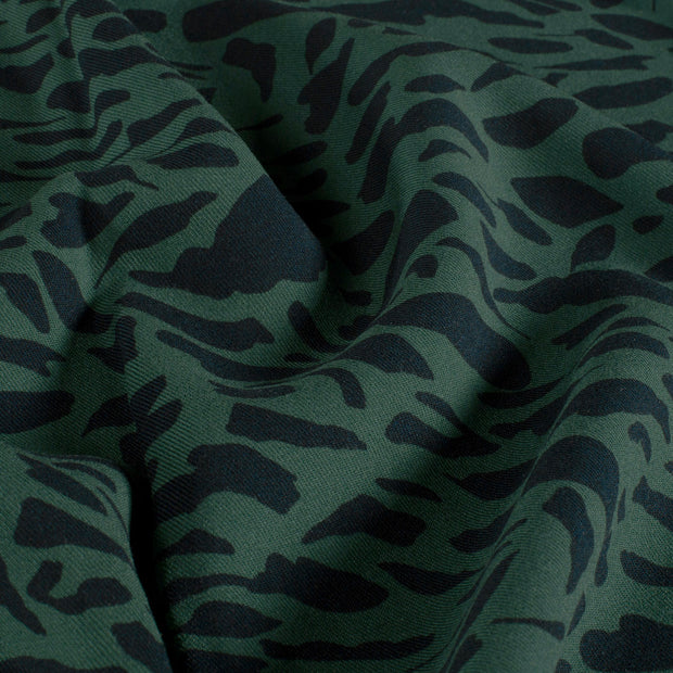 Sergé de Viscose tissu Abstrait Bleu Canard