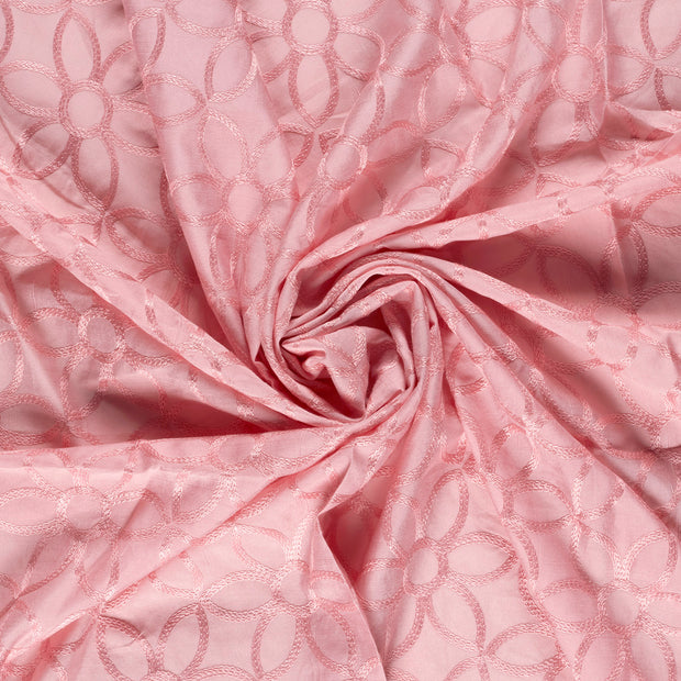  tissu Rose clair brodé 