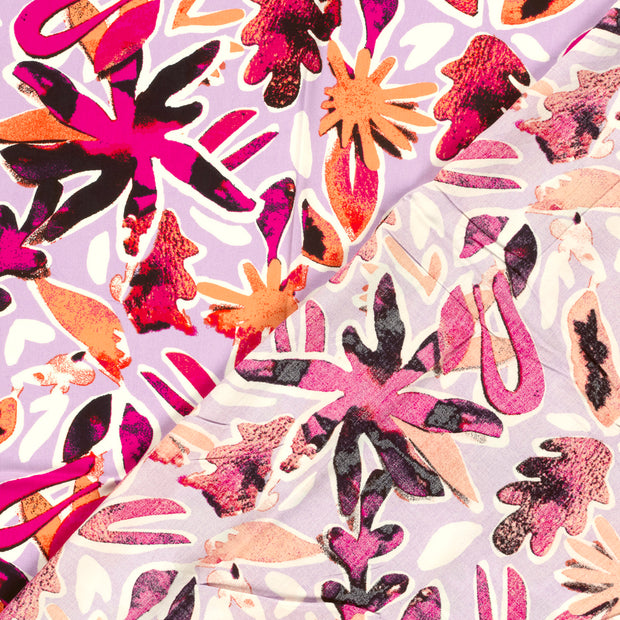 Popeline de Viscose tissu fleurs imprimé numérique 