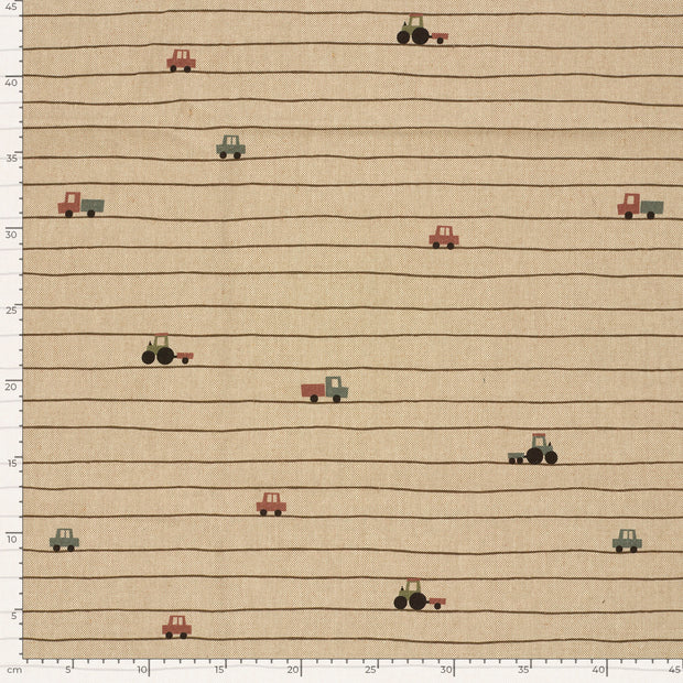 Aspect Lin tissu véhicules Beige