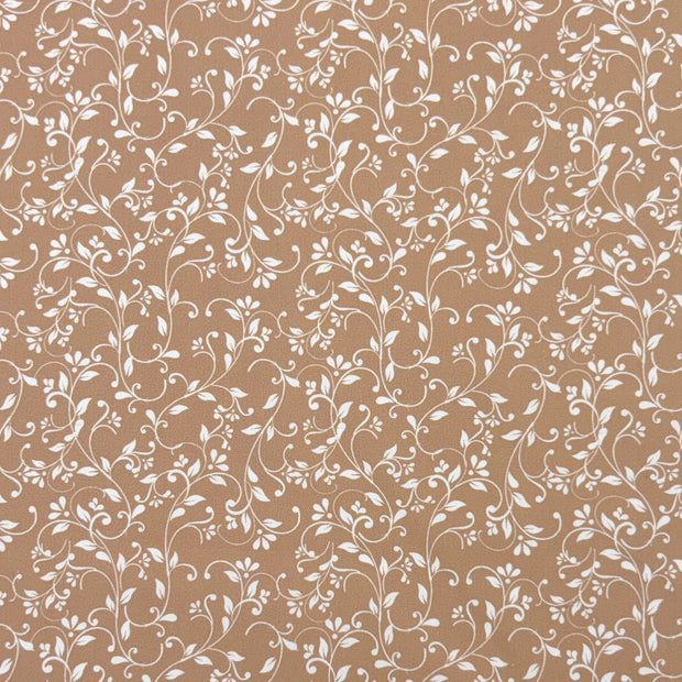 Baumwolle Popeline fabrik Blumen Beige