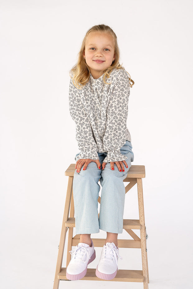 Denim fabric Stripes Light Blue