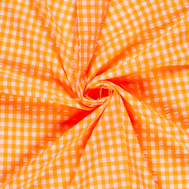 Seersucker fabric Neon Orange Seersucker 