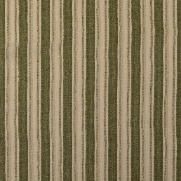 Muslin fabric Stripes Olive Green