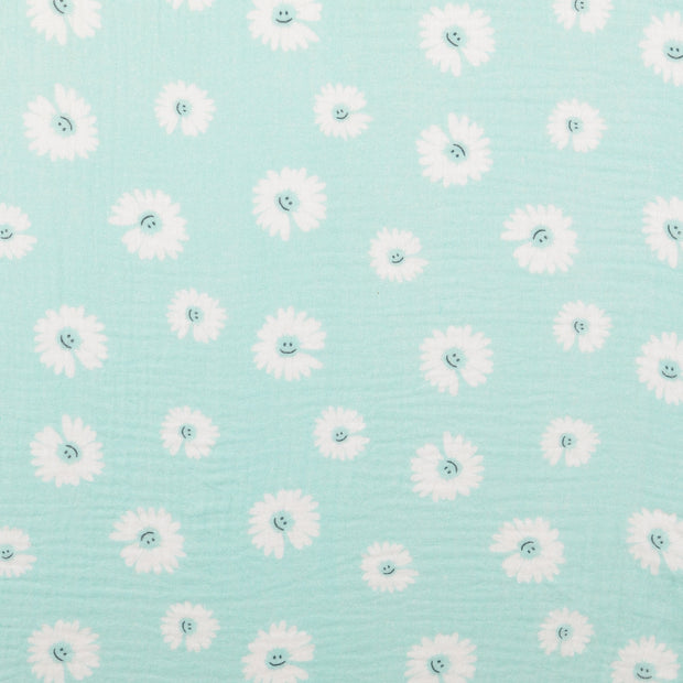 Gauze fabrik Blümchen mint