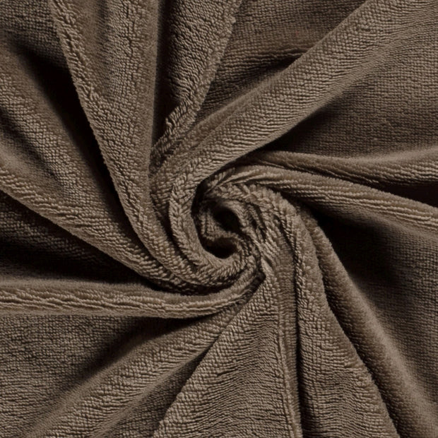 Bambus Fleece fabrik Uni Braun-Taupe