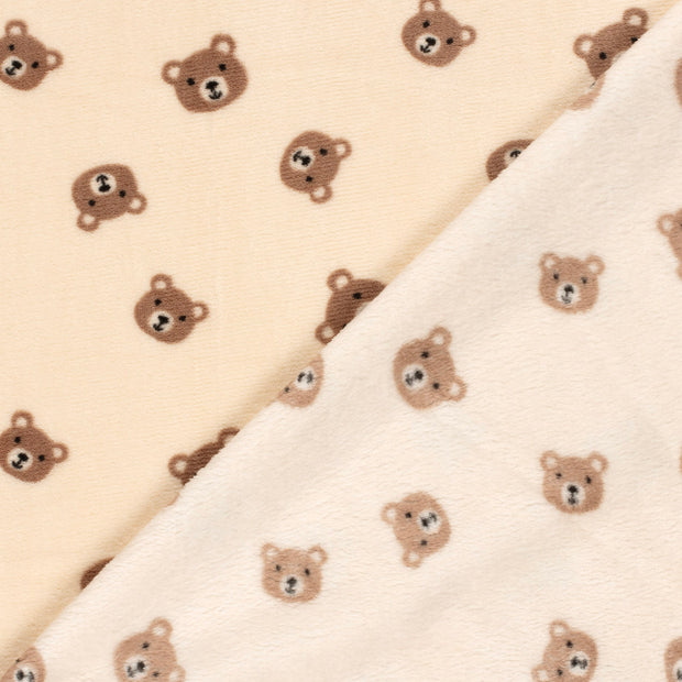Coral Fleece fabric Bears printed 