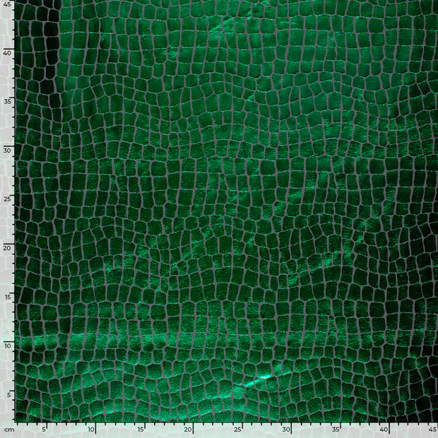 Lamé fabric Crocodiles Green