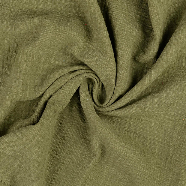 double gaze tissu vert 