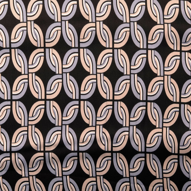 Viscose Satin fabric Ornaments Grey