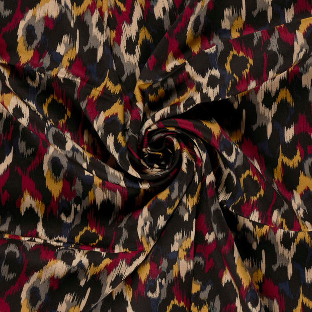 Viscose Satin fabric Bordeaux printed 