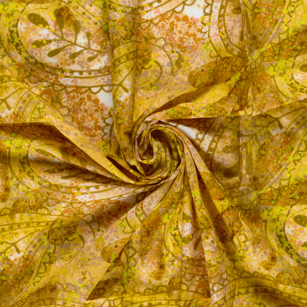 Voile fabric Red digital printed 